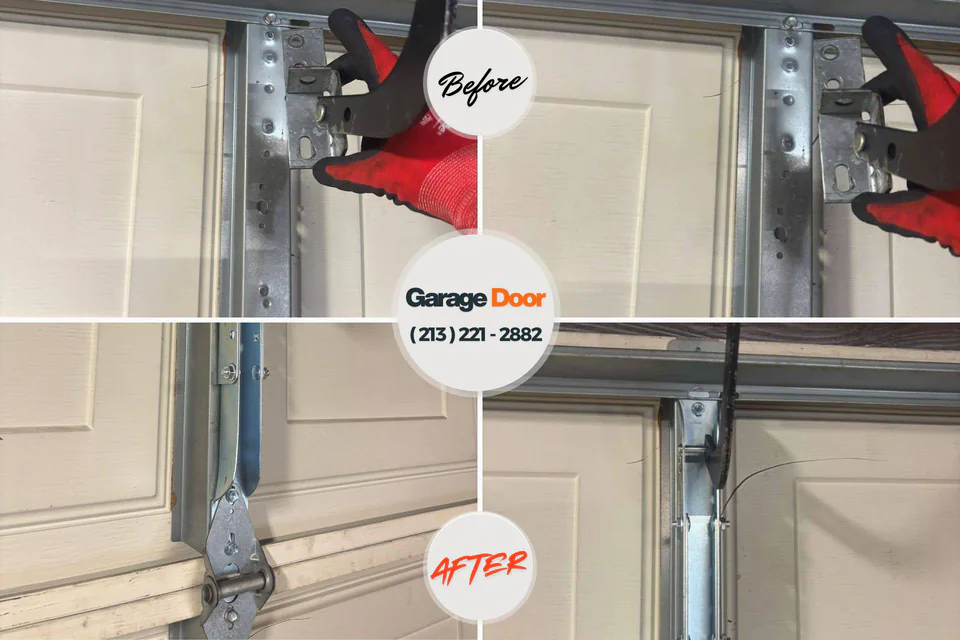 Before and after: garage door repair 27909